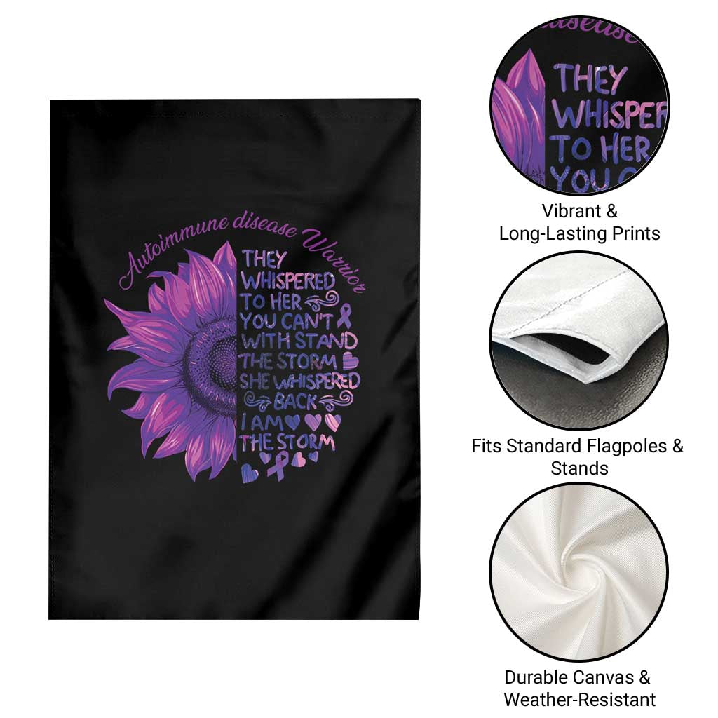 Autoimmune Disease Awereness Garden Flag I Am The Storm Purple Ribbon