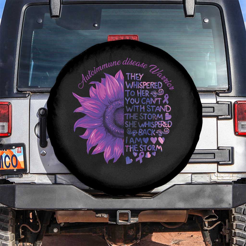 Autoimmune Disease Awereness Spare Tire Cover I Am The Storm Purple Ribbon