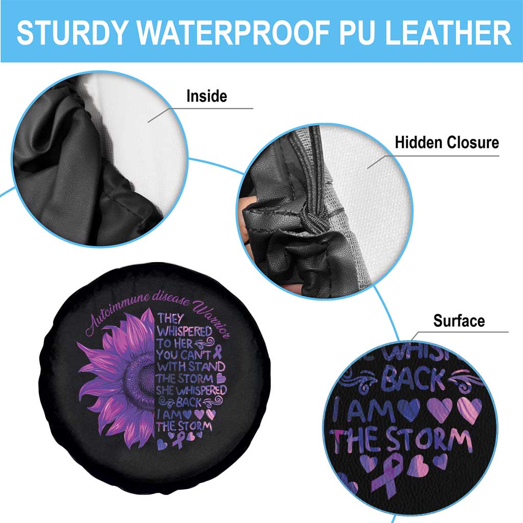 Autoimmune Disease Awereness Spare Tire Cover I Am The Storm Purple Ribbon
