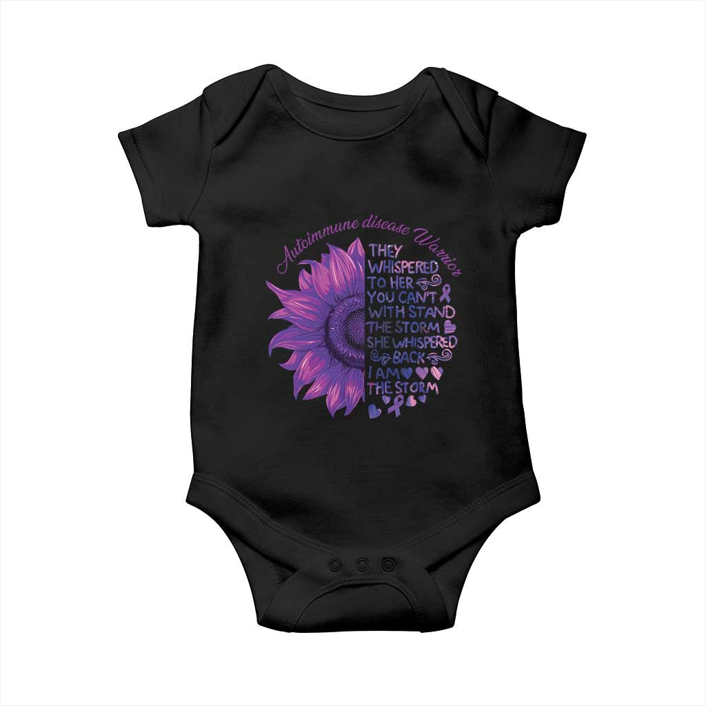 Autoimmune Disease Awereness Baby Onesie I Am The Storm Purple Ribbon