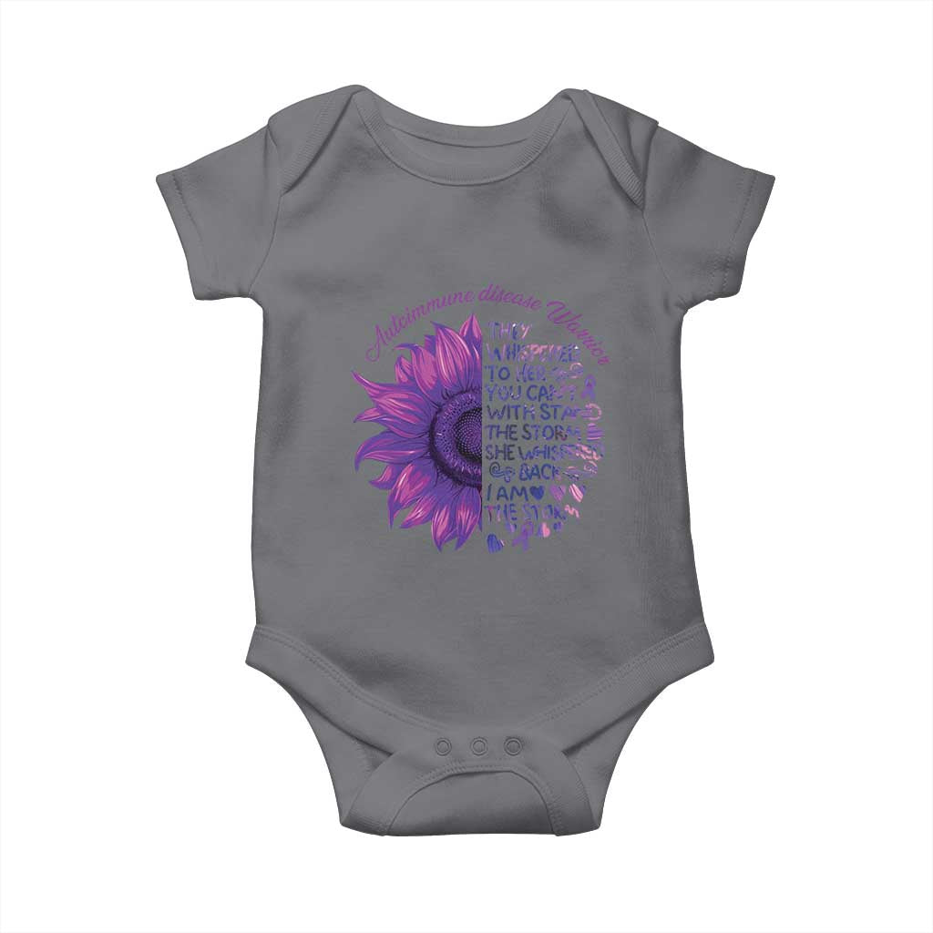 Autoimmune Disease Awereness Baby Onesie I Am The Storm Purple Ribbon