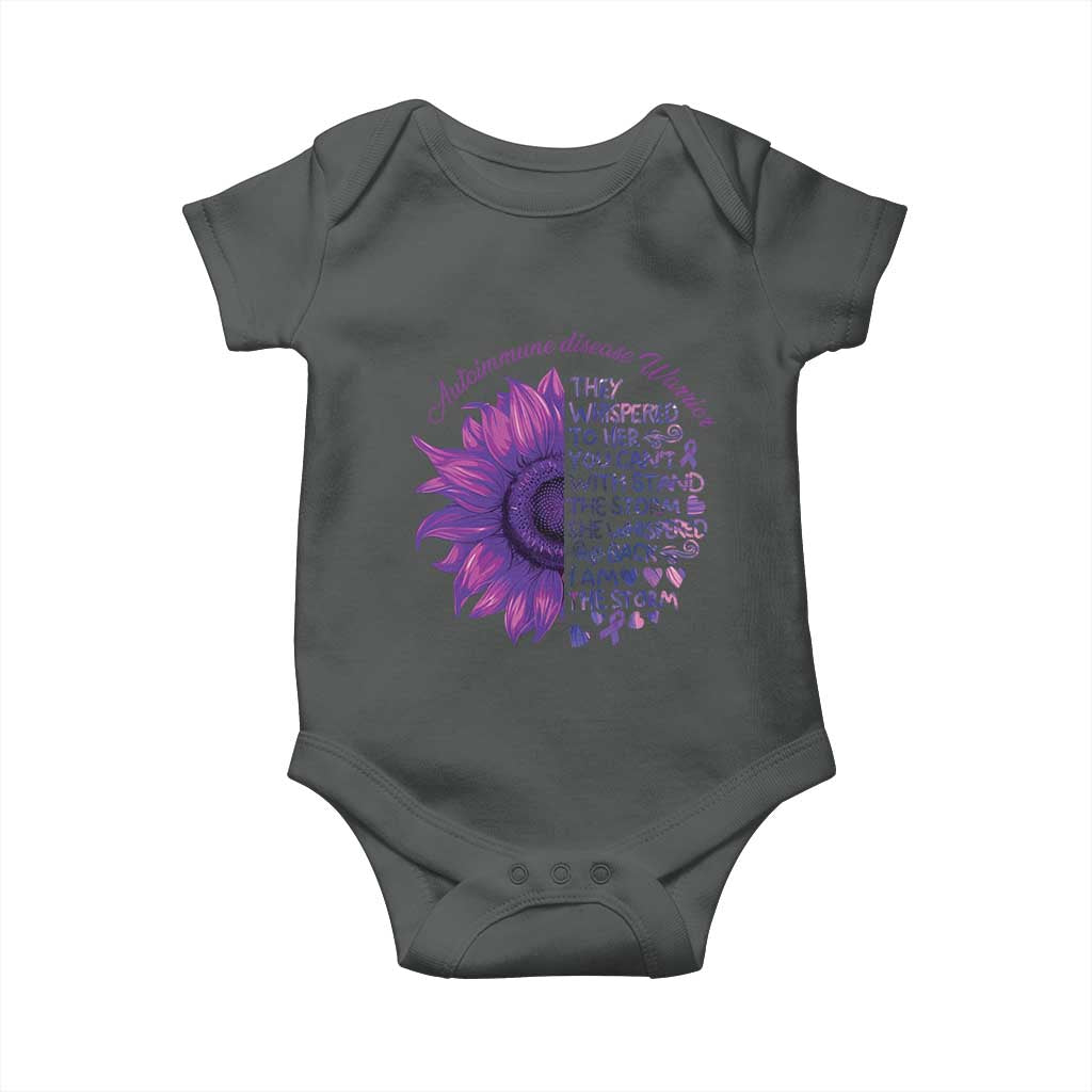 Autoimmune Disease Awereness Baby Onesie I Am The Storm Purple Ribbon
