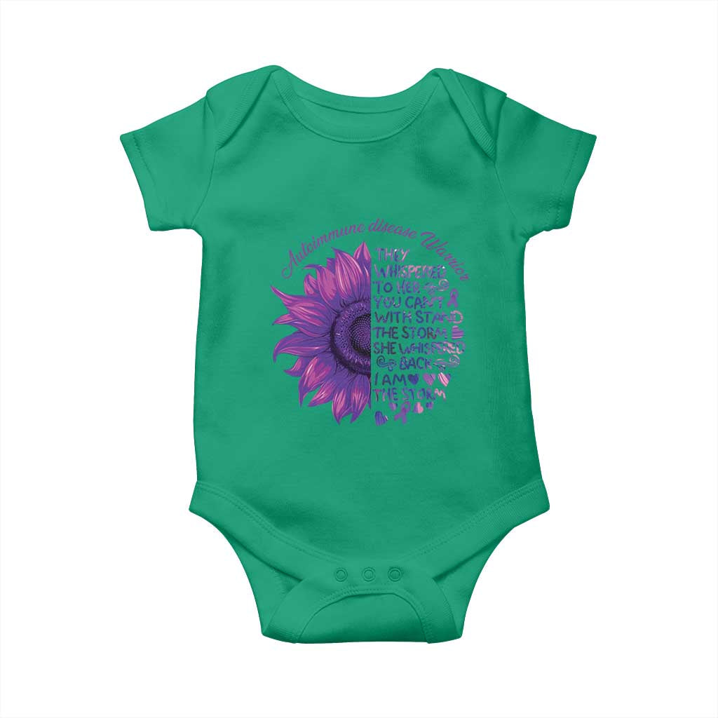 Autoimmune Disease Awereness Baby Onesie I Am The Storm Purple Ribbon