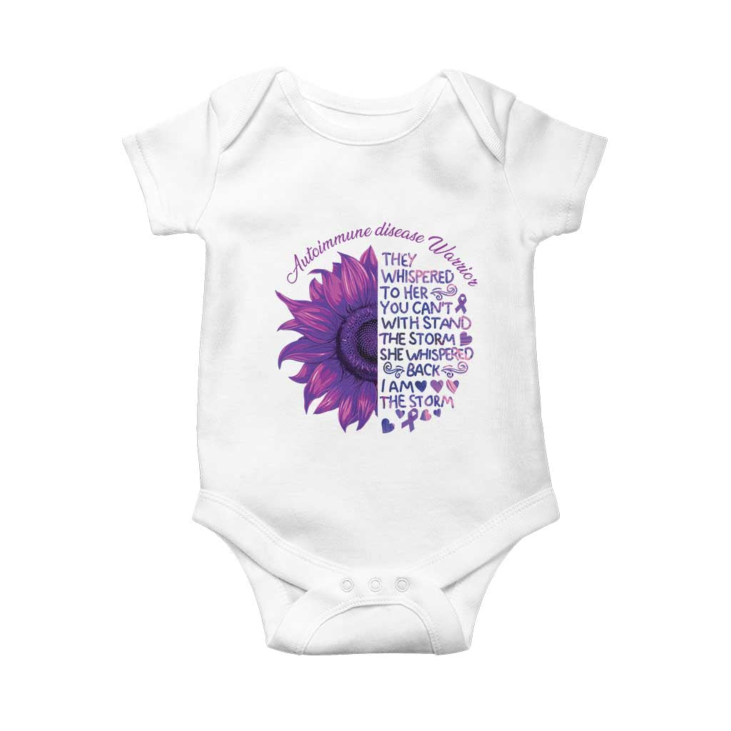 Autoimmune Disease Awereness Baby Onesie I Am The Storm Purple Ribbon