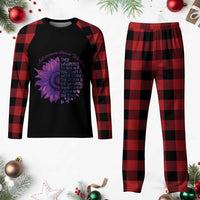 Autoimmune Disease Awereness Plaid Pajama Set I Am The Storm Purple Ribbon