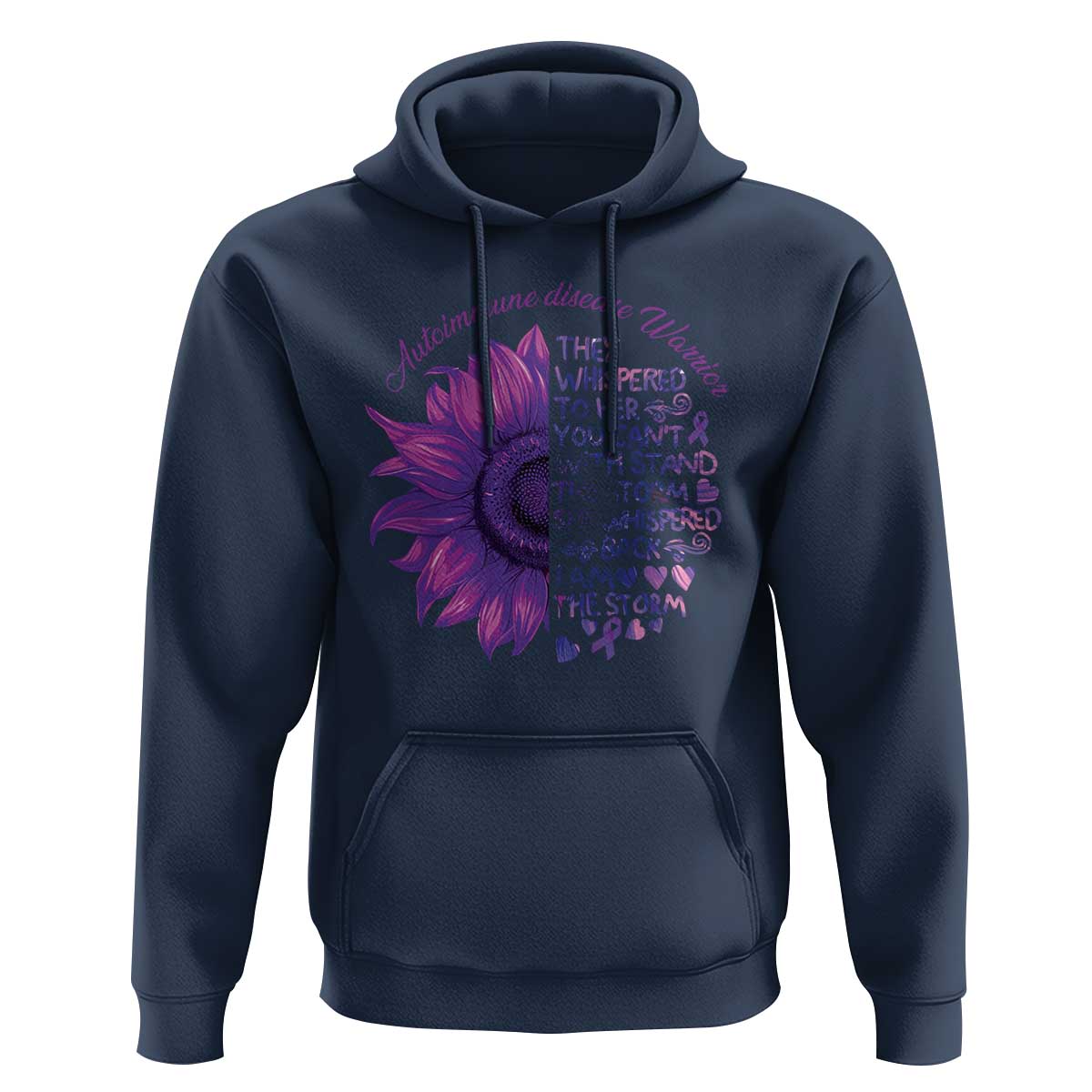 Autoimmune Disease Awereness Hoodie I Am The Storm Purple Ribbon