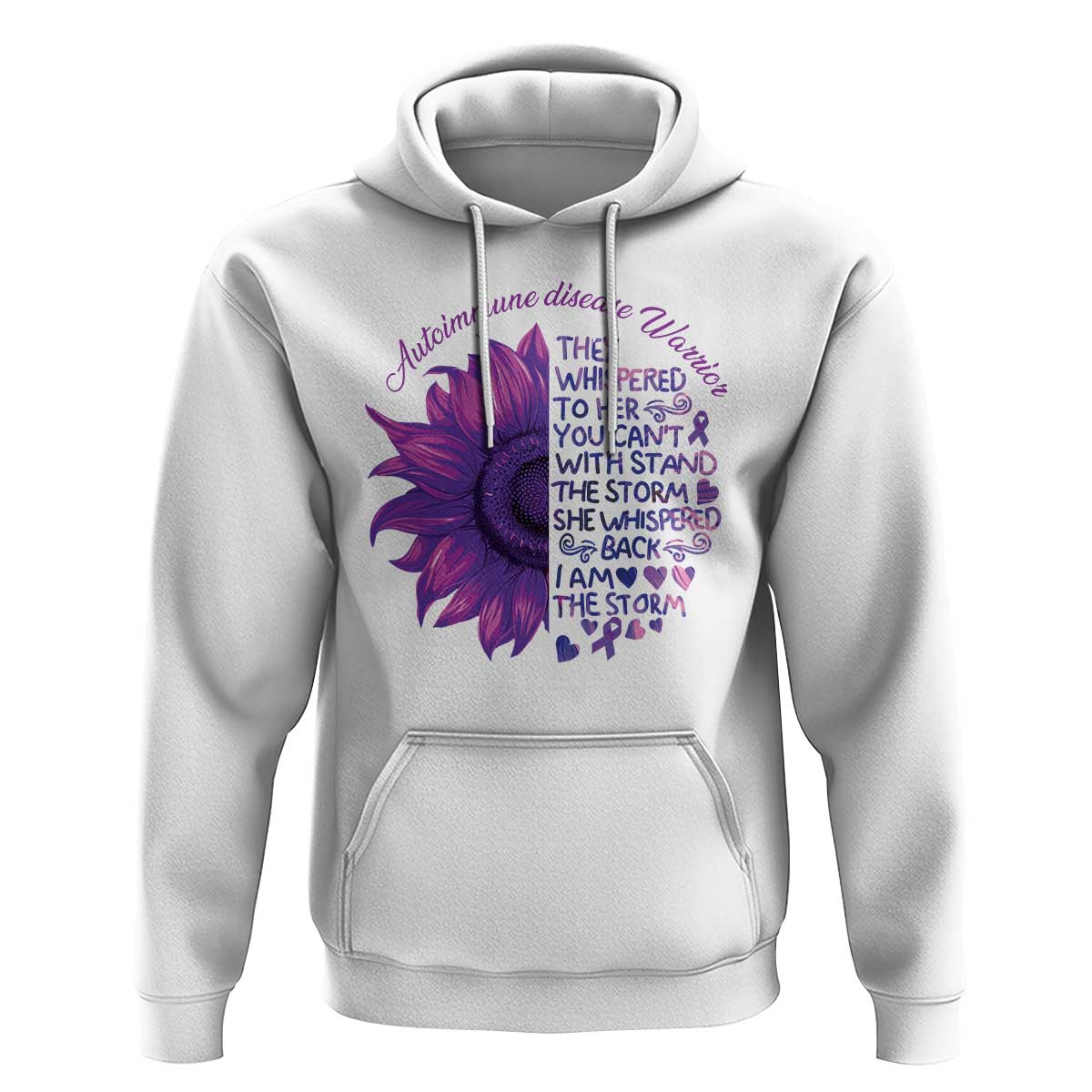 Autoimmune Disease Awereness Hoodie I Am The Storm Purple Ribbon