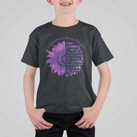 Autoimmune Disease Awereness T Shirt For Kid I Am The Storm Purple Ribbon