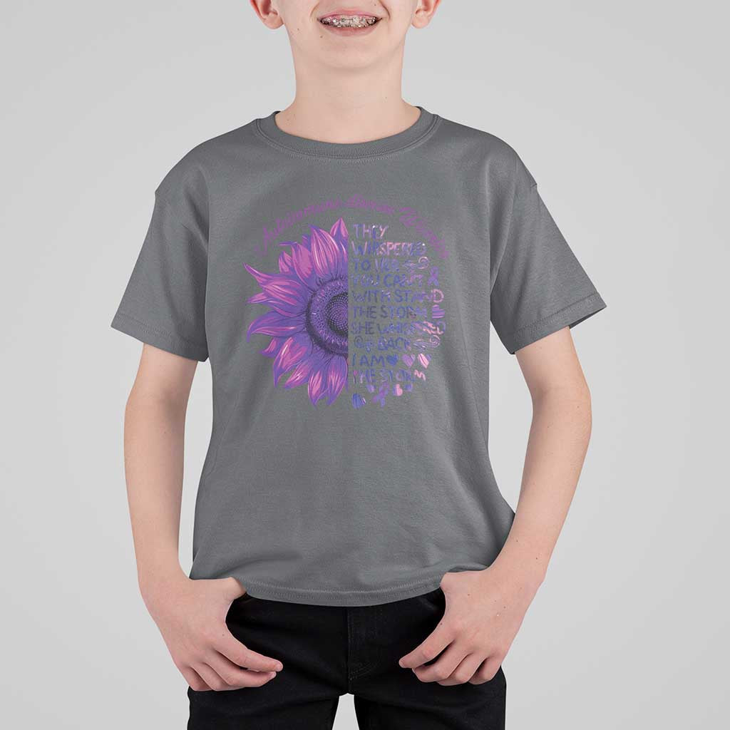 Autoimmune Disease Awereness T Shirt For Kid I Am The Storm Purple Ribbon