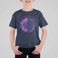 Autoimmune Disease Awereness T Shirt For Kid I Am The Storm Purple Ribbon