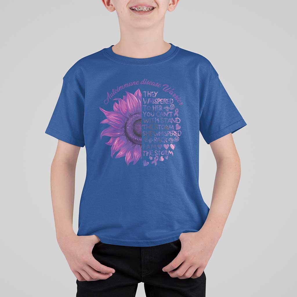 Autoimmune Disease Awereness T Shirt For Kid I Am The Storm Purple Ribbon