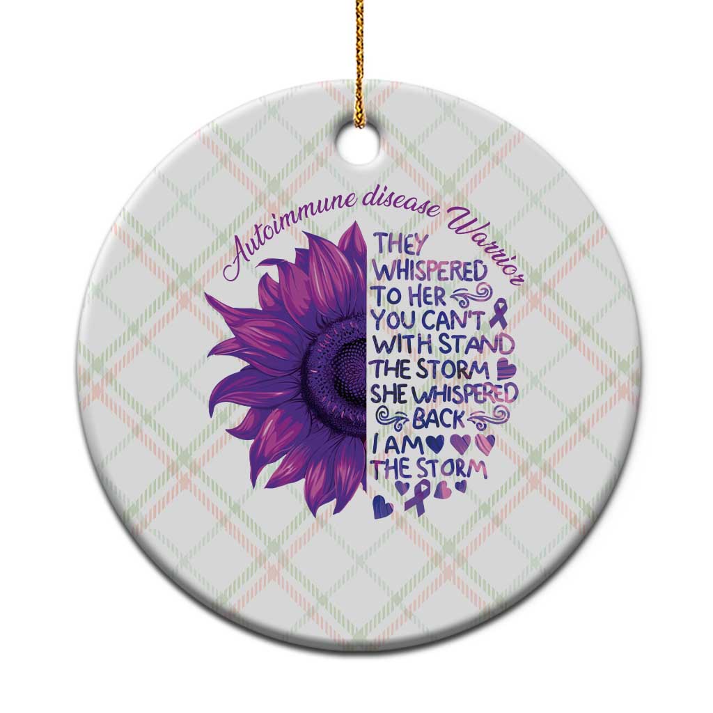 Autoimmune Disease Awereness Ceramic Ornament I Am The Storm Purple Ribbon