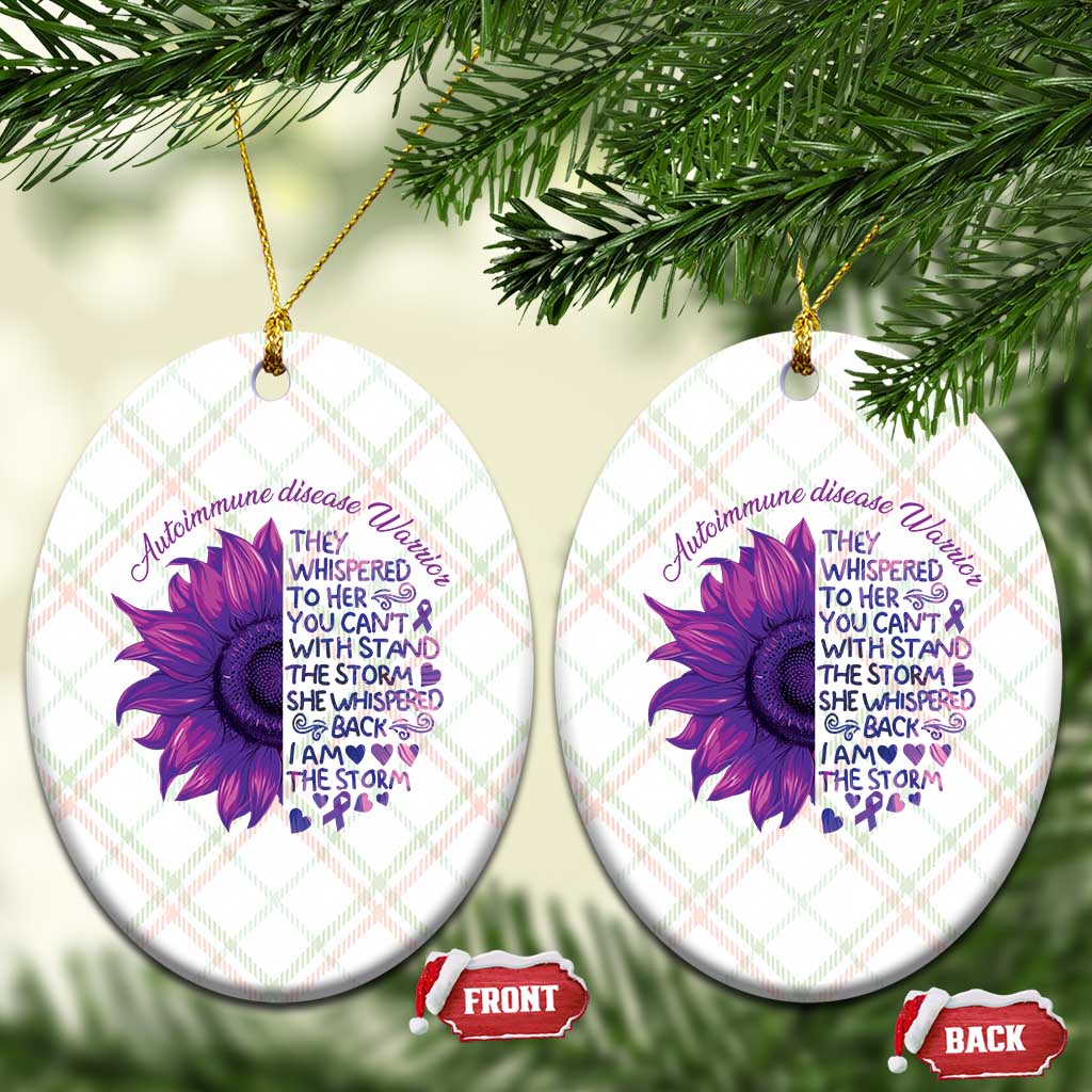 Autoimmune Disease Awereness Ceramic Ornament I Am The Storm Purple Ribbon