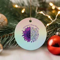 Autoimmune Disease Awereness Ceramic Ornament I Am The Storm Purple Ribbon