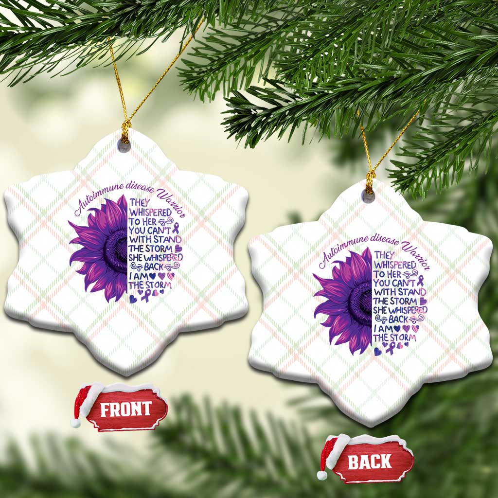 Autoimmune Disease Awereness Ceramic Ornament I Am The Storm Purple Ribbon