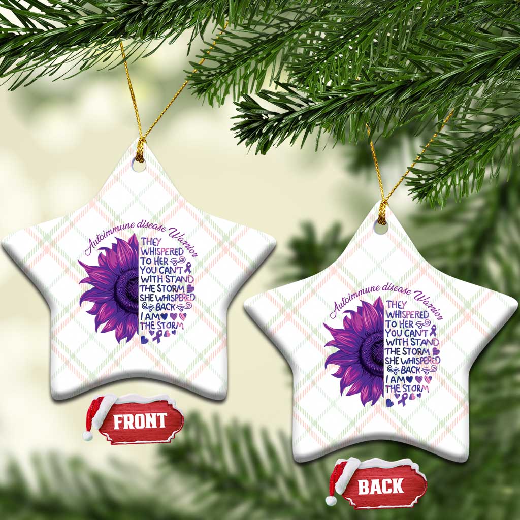 Autoimmune Disease Awereness Ceramic Ornament I Am The Storm Purple Ribbon