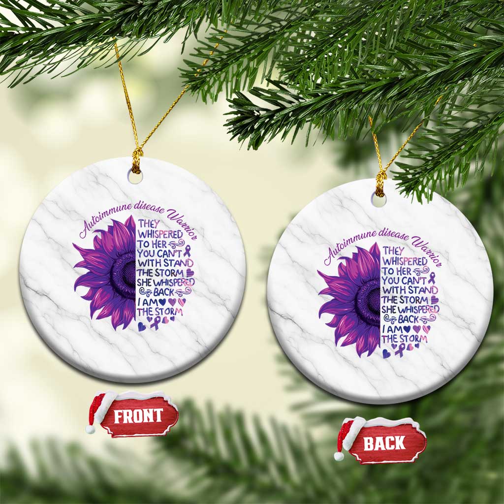 Autoimmune Disease Awereness Ceramic Ornament I Am The Storm Purple Ribbon