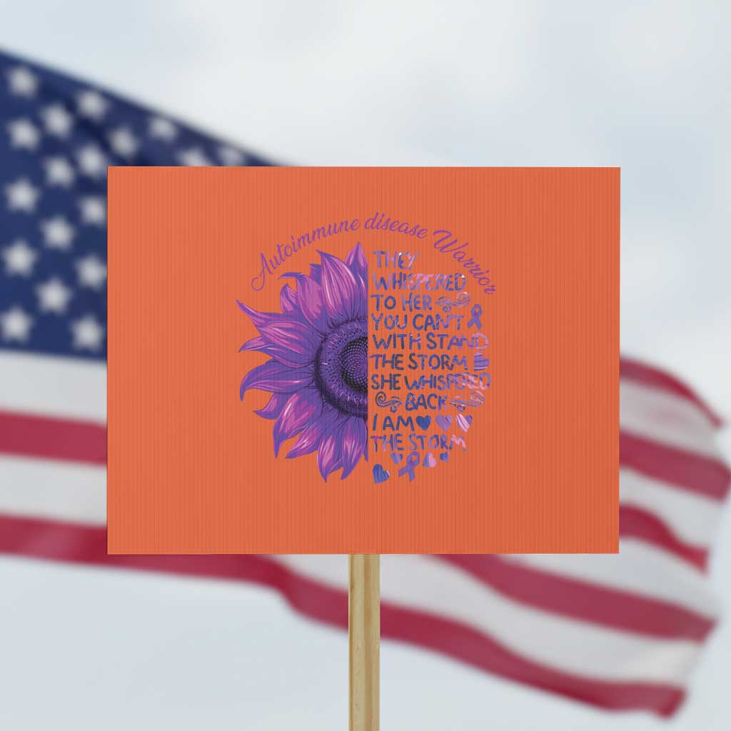 Autoimmune Disease Awereness Protest Sign I Am The Storm Purple Ribbon