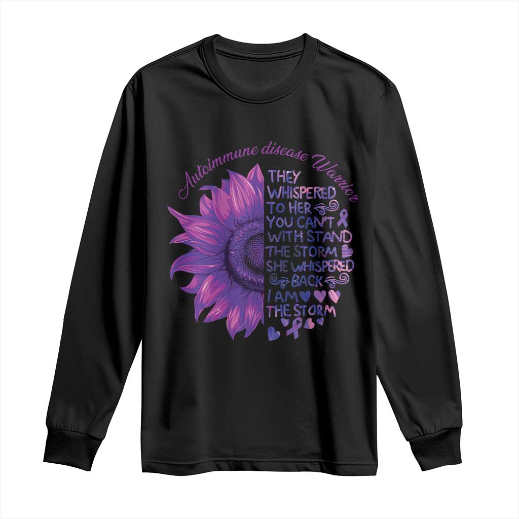 Autoimmune Disease Awereness Long Sleeve Shirt I Am The Storm Purple Ribbon