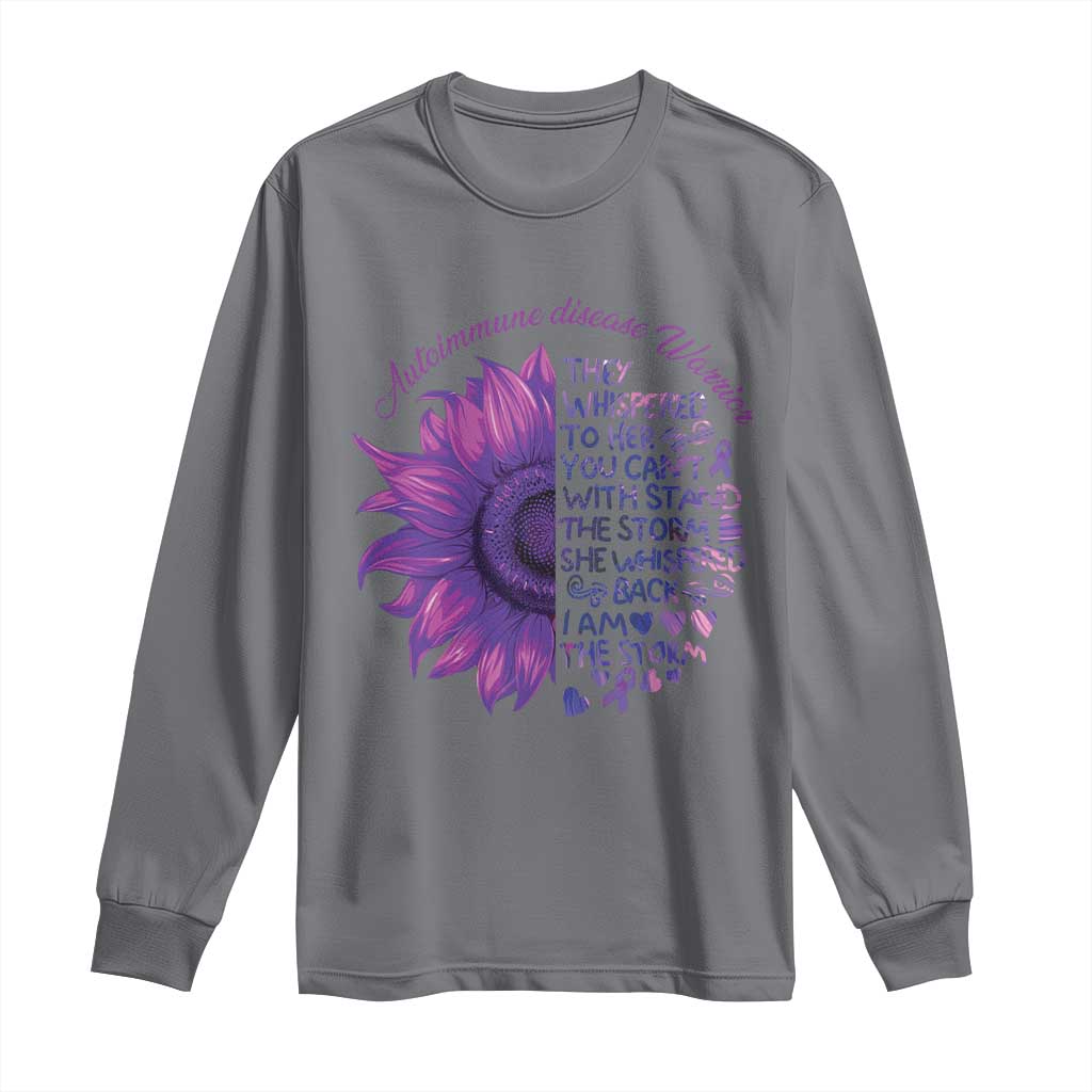 Autoimmune Disease Awereness Long Sleeve Shirt I Am The Storm Purple Ribbon