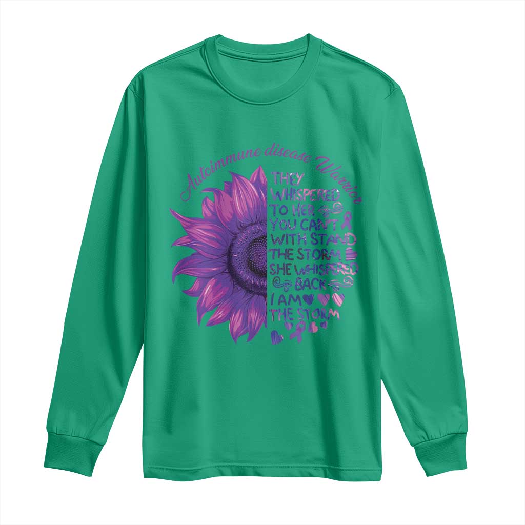 Autoimmune Disease Awereness Long Sleeve Shirt I Am The Storm Purple Ribbon