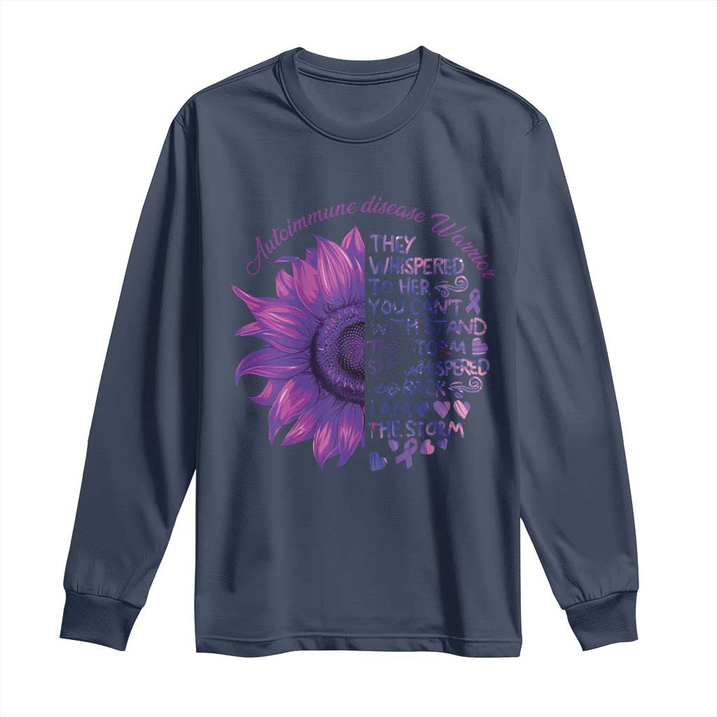 Autoimmune Disease Awereness Long Sleeve Shirt I Am The Storm Purple Ribbon