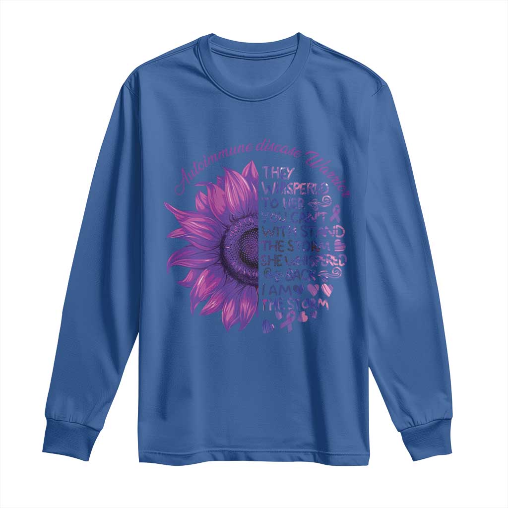 Autoimmune Disease Awereness Long Sleeve Shirt I Am The Storm Purple Ribbon
