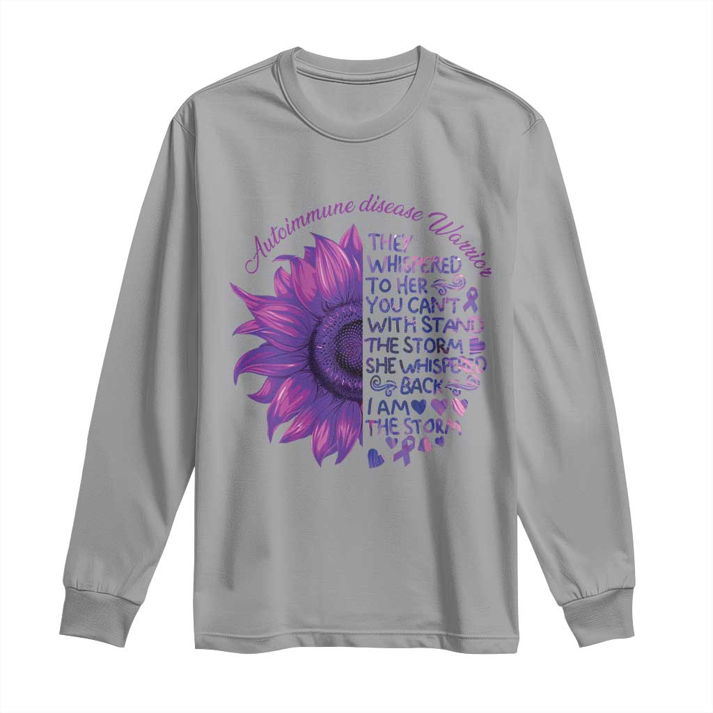 Autoimmune Disease Awereness Long Sleeve Shirt I Am The Storm Purple Ribbon