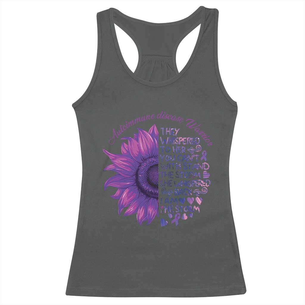 Autoimmune Disease Awereness Racerback Tank Top I Am The Storm Purple Ribbon