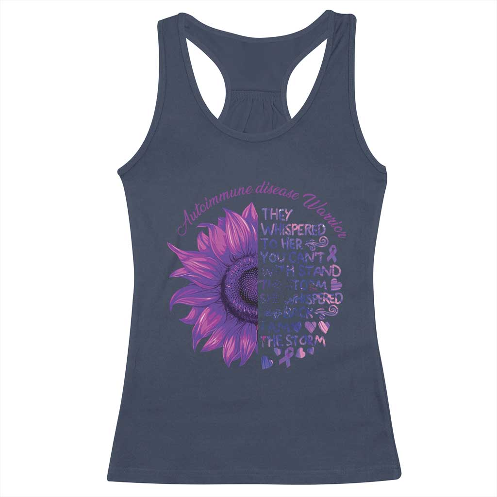 Autoimmune Disease Awereness Racerback Tank Top I Am The Storm Purple Ribbon