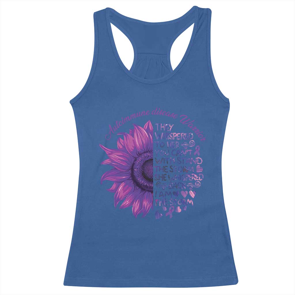 Autoimmune Disease Awereness Racerback Tank Top I Am The Storm Purple Ribbon