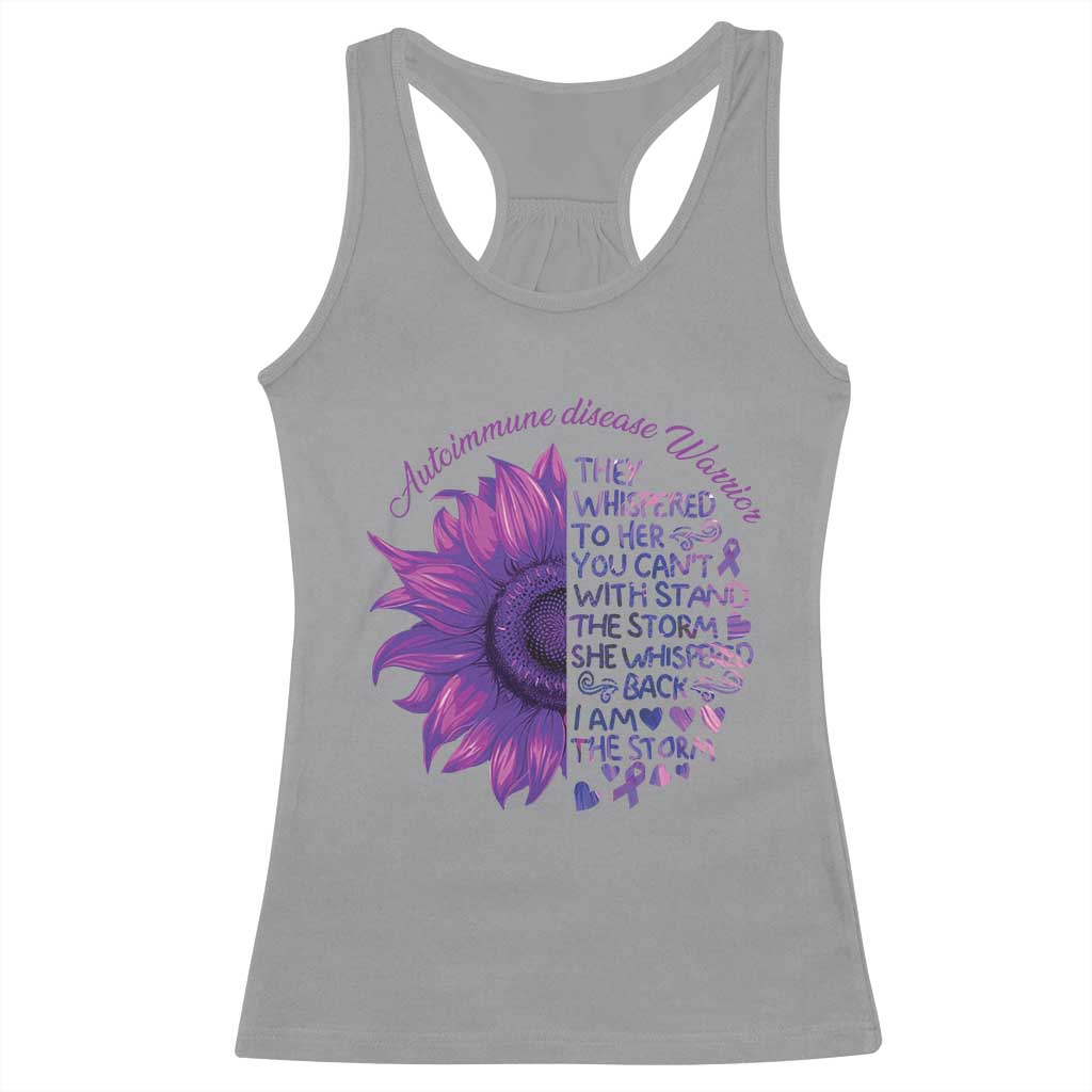 Autoimmune Disease Awereness Racerback Tank Top I Am The Storm Purple Ribbon