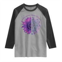Autoimmune Disease Awereness Raglan Shirt I Am The Storm Purple Ribbon