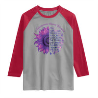 Autoimmune Disease Awereness Raglan Shirt I Am The Storm Purple Ribbon