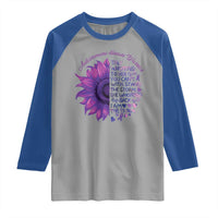Autoimmune Disease Awereness Raglan Shirt I Am The Storm Purple Ribbon
