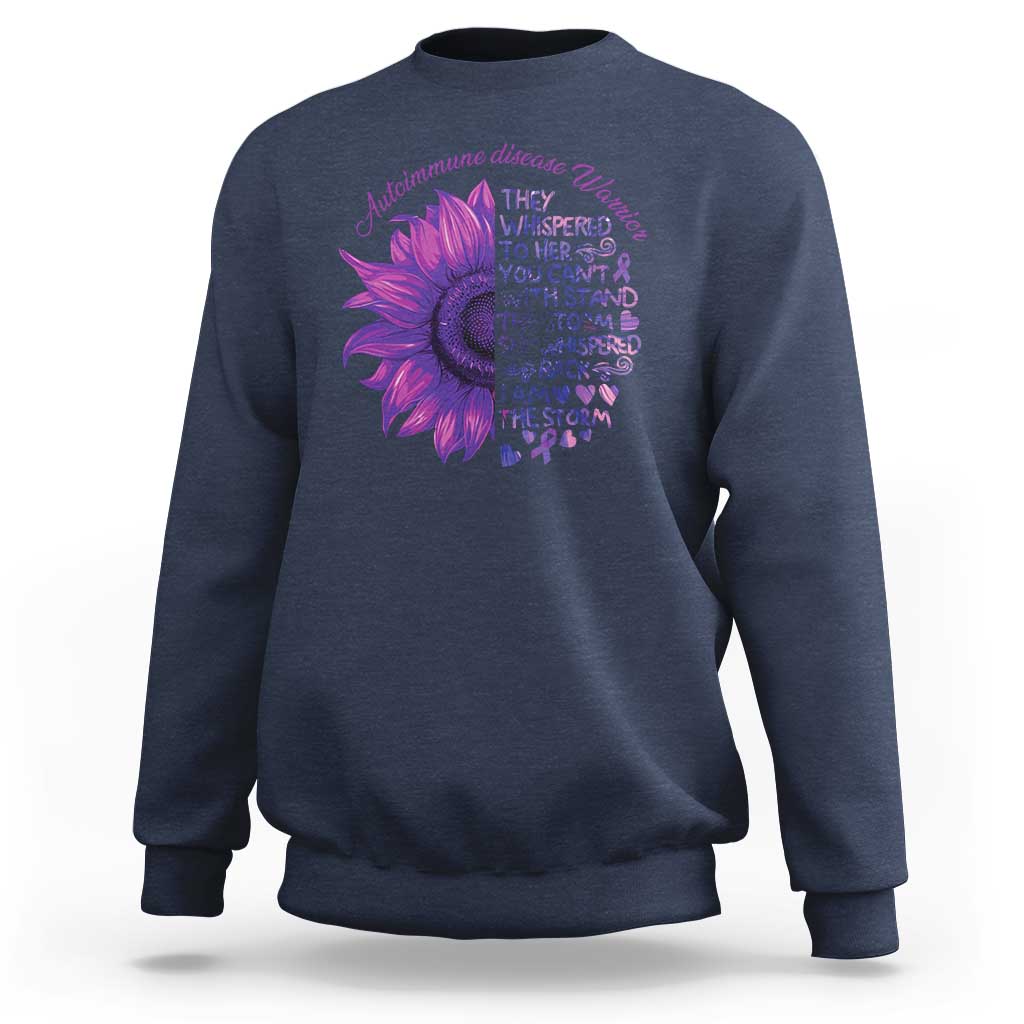 Autoimmune Disease Awereness Sweatshirt I Am The Storm Purple Ribbon
