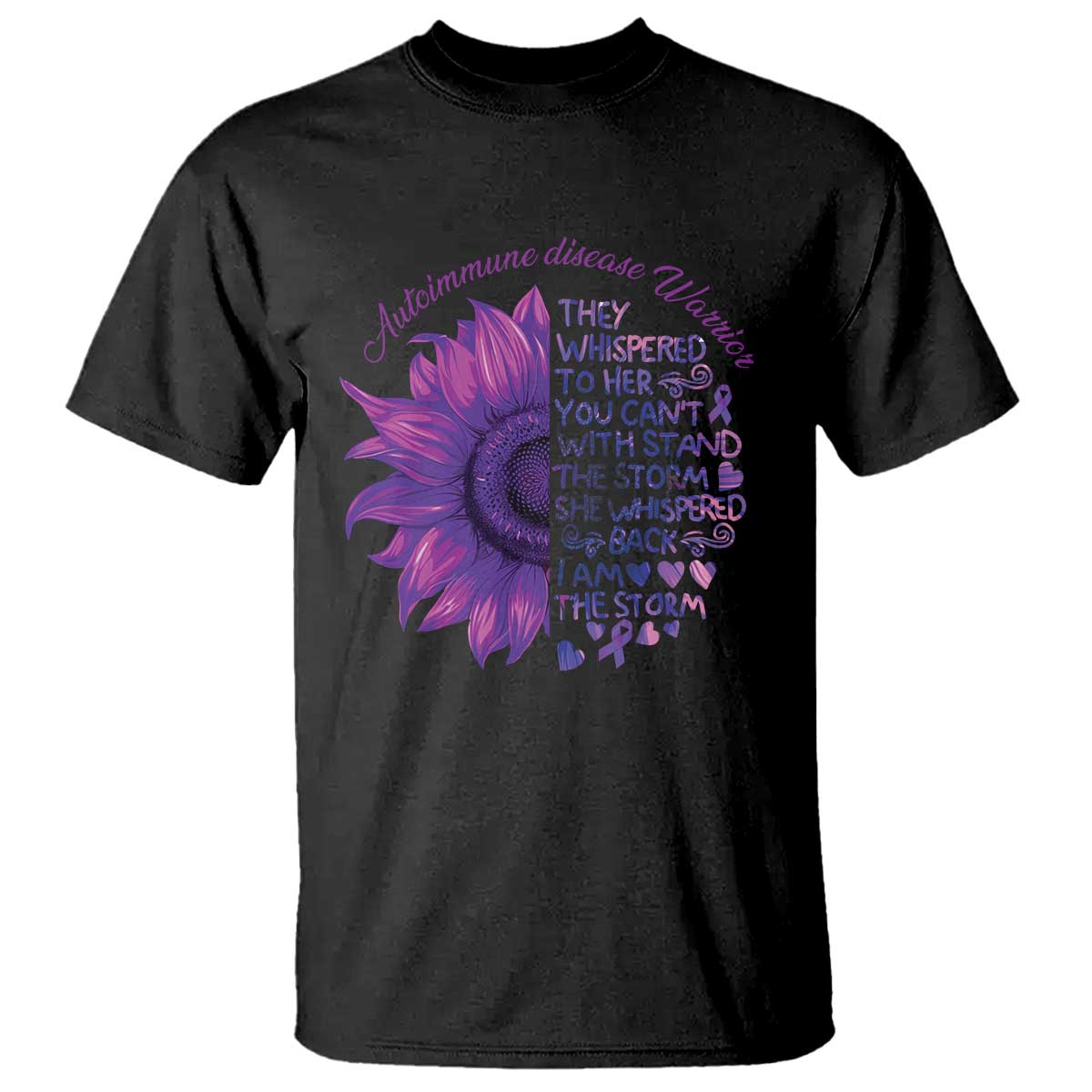 Autoimmune Disease Awereness T Shirt I Am The Storm Purple Ribbon