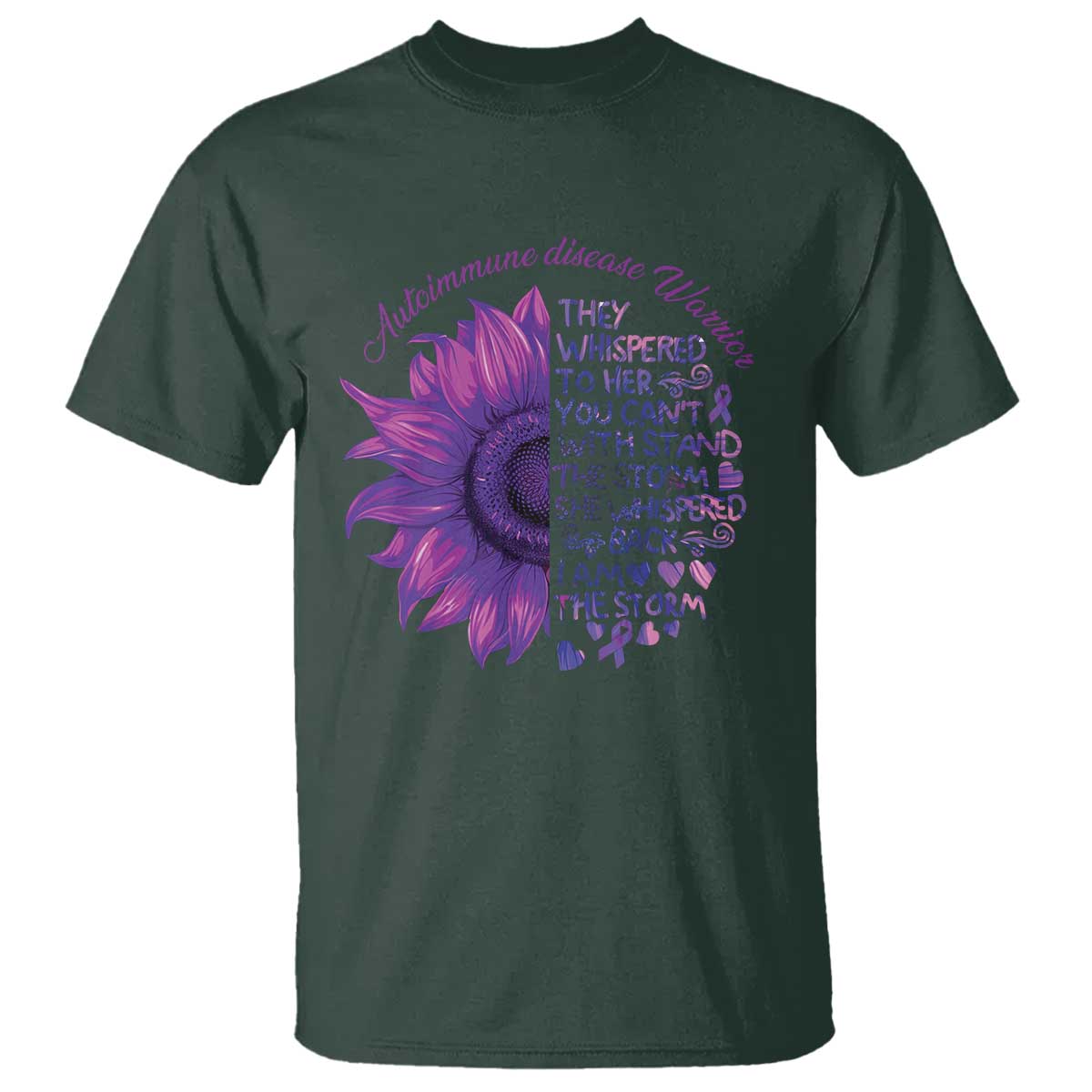 Autoimmune Disease Awereness T Shirt I Am The Storm Purple Ribbon