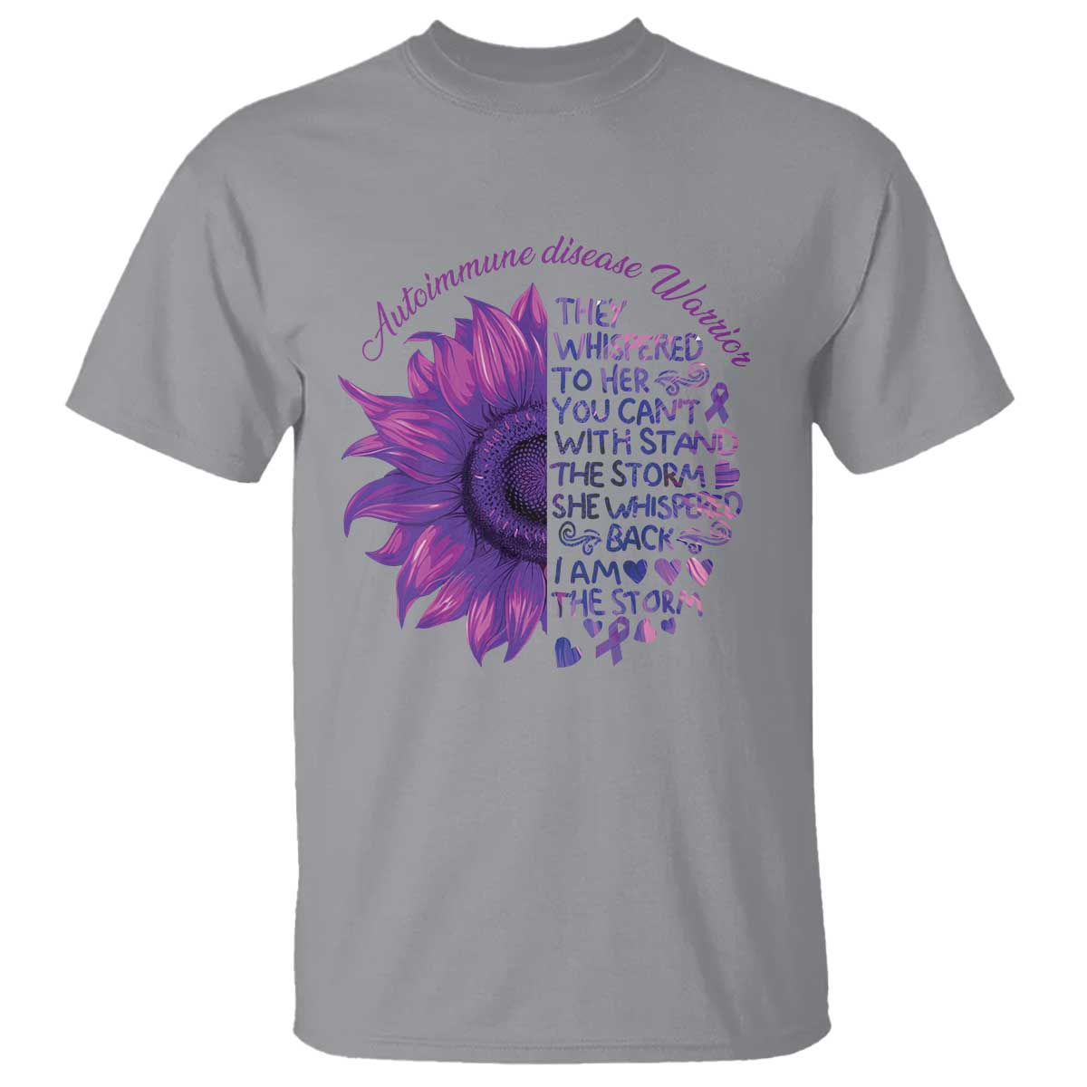 Autoimmune Disease Awereness T Shirt I Am The Storm Purple Ribbon