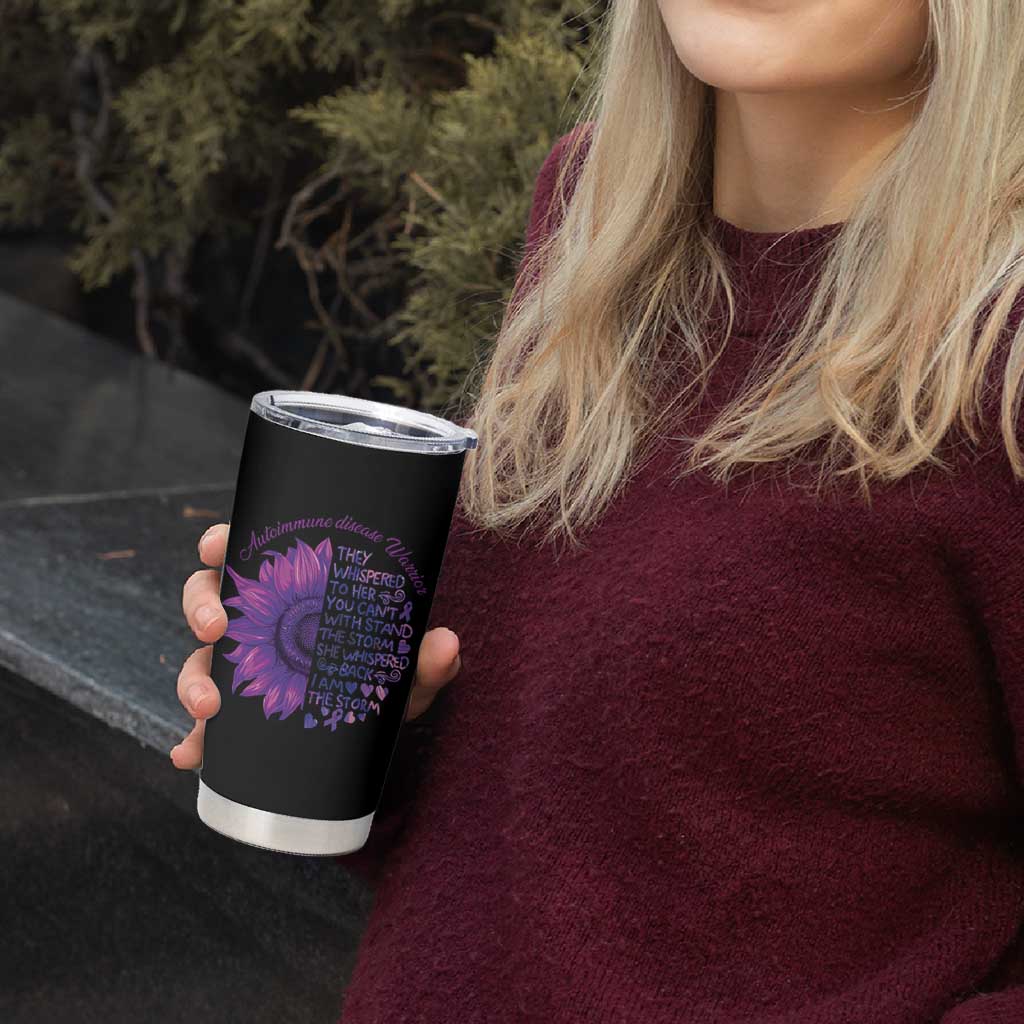 Autoimmune Disease Awereness Tumbler Cup I Am The Storm Purple Ribbon
