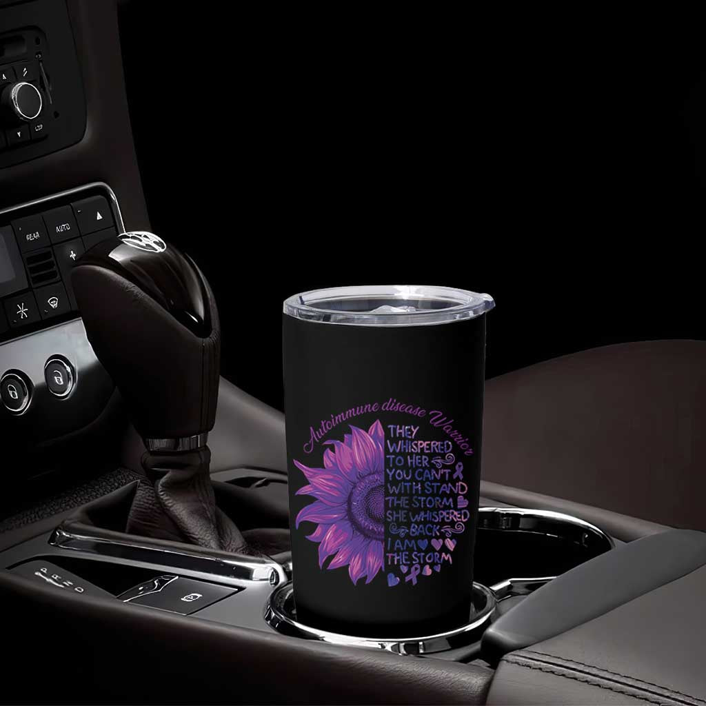 Autoimmune Disease Awereness Tumbler Cup I Am The Storm Purple Ribbon
