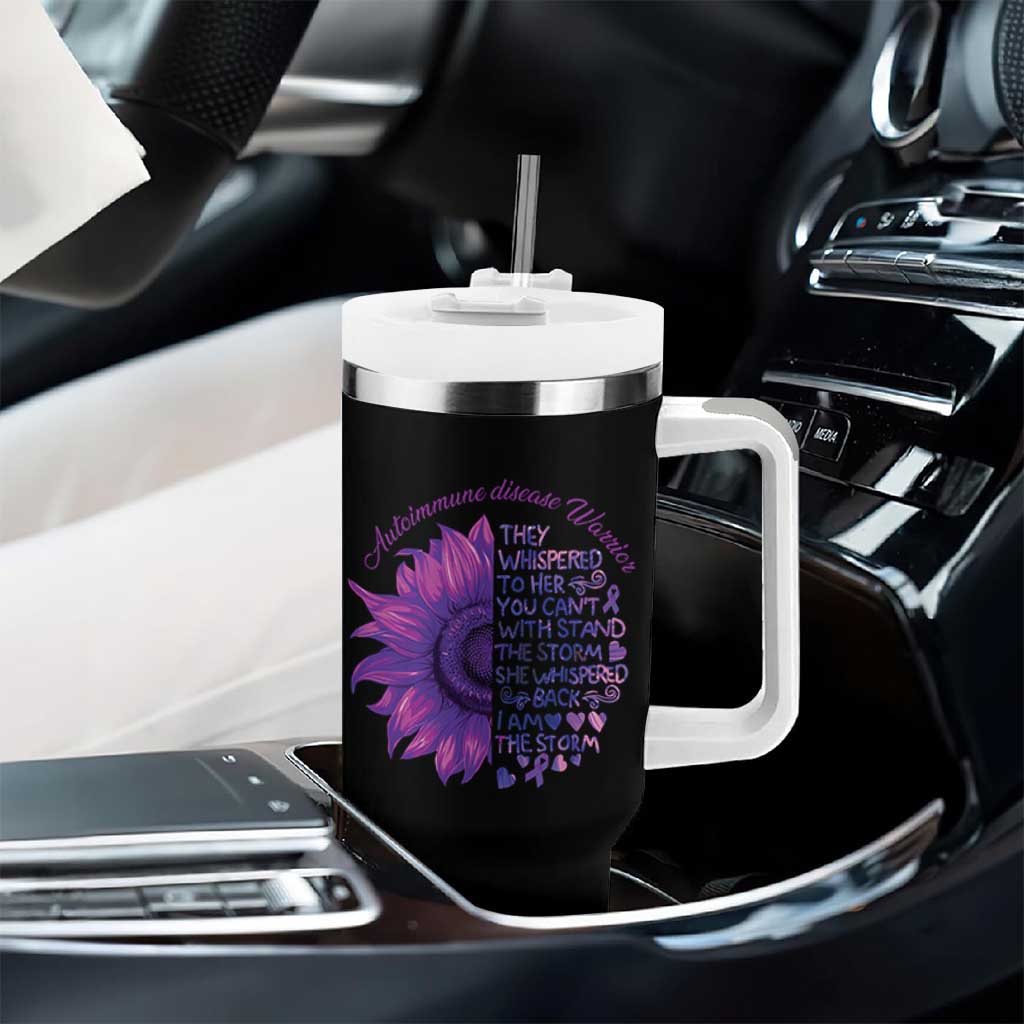 Autoimmune Disease Awereness Tumbler With Handle I Am The Storm Purple Ribbon