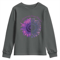 Autoimmune Disease Awereness Youth Sweatshirt I Am The Storm Purple Ribbon
