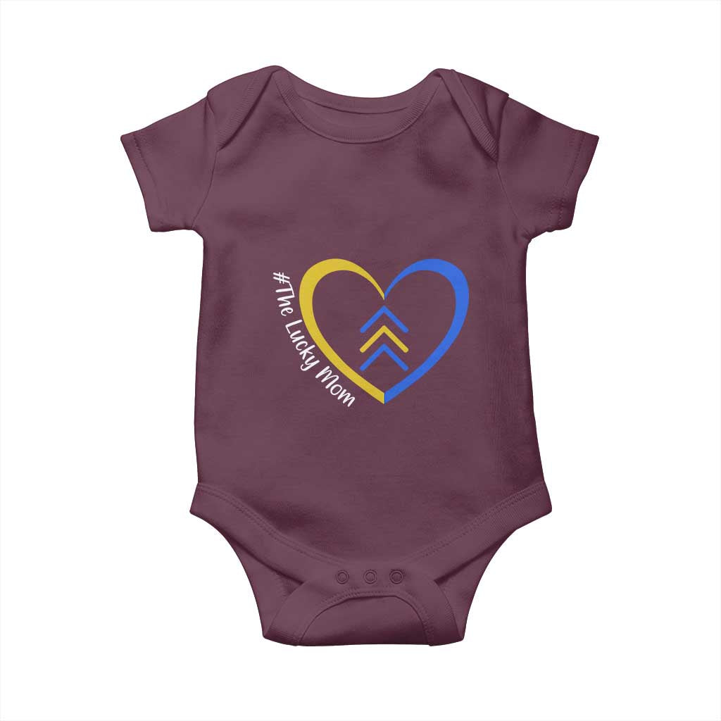 Down Syndrome Mom Baby Onesie Love Heart Three Arrows Lucky Mama T21 321