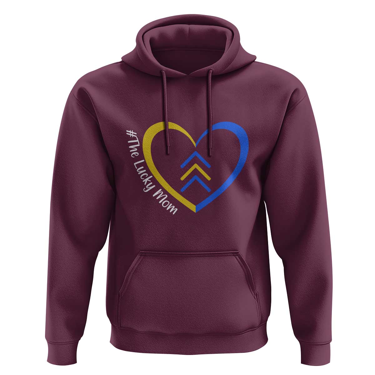 Down Syndrome Mom Hoodie Love Heart Three Arrows Lucky Mama T21 321