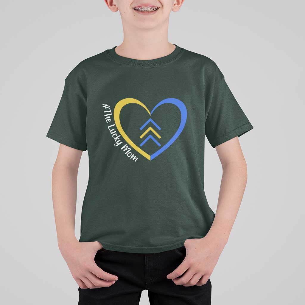 Down Syndrome Mom T Shirt For Kid Love Heart Three Arrows Lucky Mama T21 321
