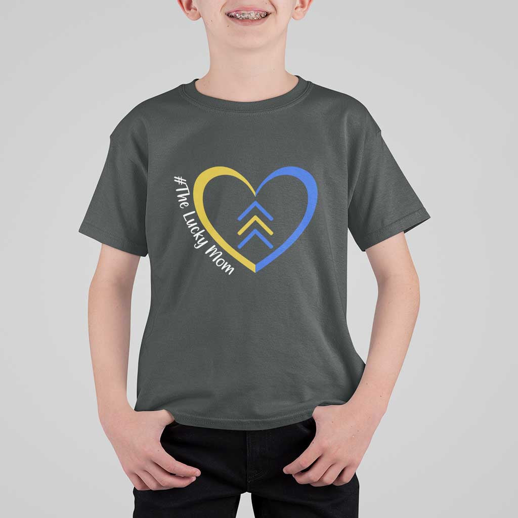 Down Syndrome Mom T Shirt For Kid Love Heart Three Arrows Lucky Mama T21 321