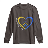 Down Syndrome Mom Long Sleeve Shirt Love Heart Three Arrows Lucky Mama T21 321