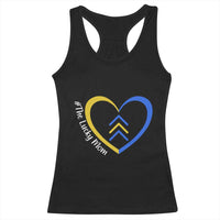 Down Syndrome Mom Racerback Tank Top Love Heart Three Arrows Lucky Mama T21 321
