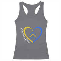 Down Syndrome Mom Racerback Tank Top Love Heart Three Arrows Lucky Mama T21 321